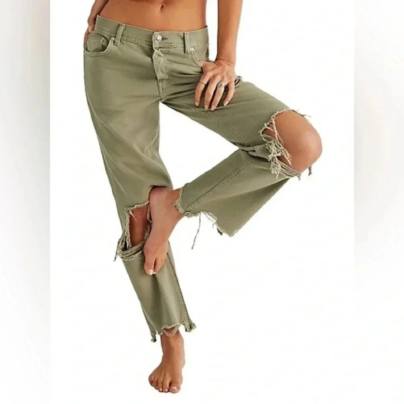 We The Free Green Maggie Jeans - Picture 1 of 10